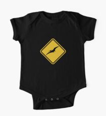 Beware of Pterodactyls Road Sign One Piece - Short Sleeve