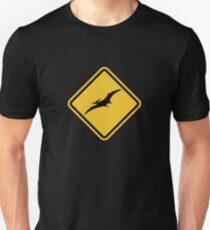 Beware of Pterodactyls Road Sign Unisex T-Shirt