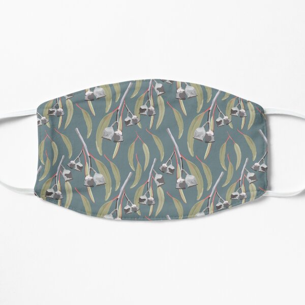 Modern Eucalyptus & Gumnuts Pattern - Olive greens and grey palette Mask