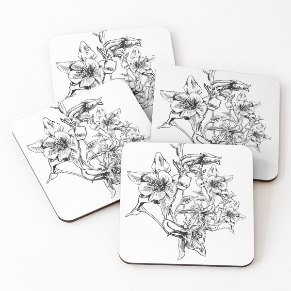 Aperçu de l'œuvre Columbine Line Floral créée et vendue par Rachelle Byers.