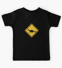 Beware of Apatosaurus Road Sign Kids Tee