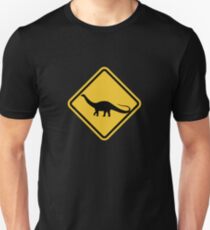 Beware of Apatosaurus Road Sign Unisex T-Shirt