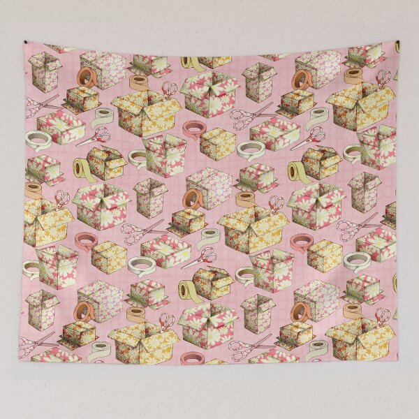 Item preview, Faded Daisy Boxes, Tape and Scissors - Girly Pink  designed and sold by Perrin Le Feuvre.