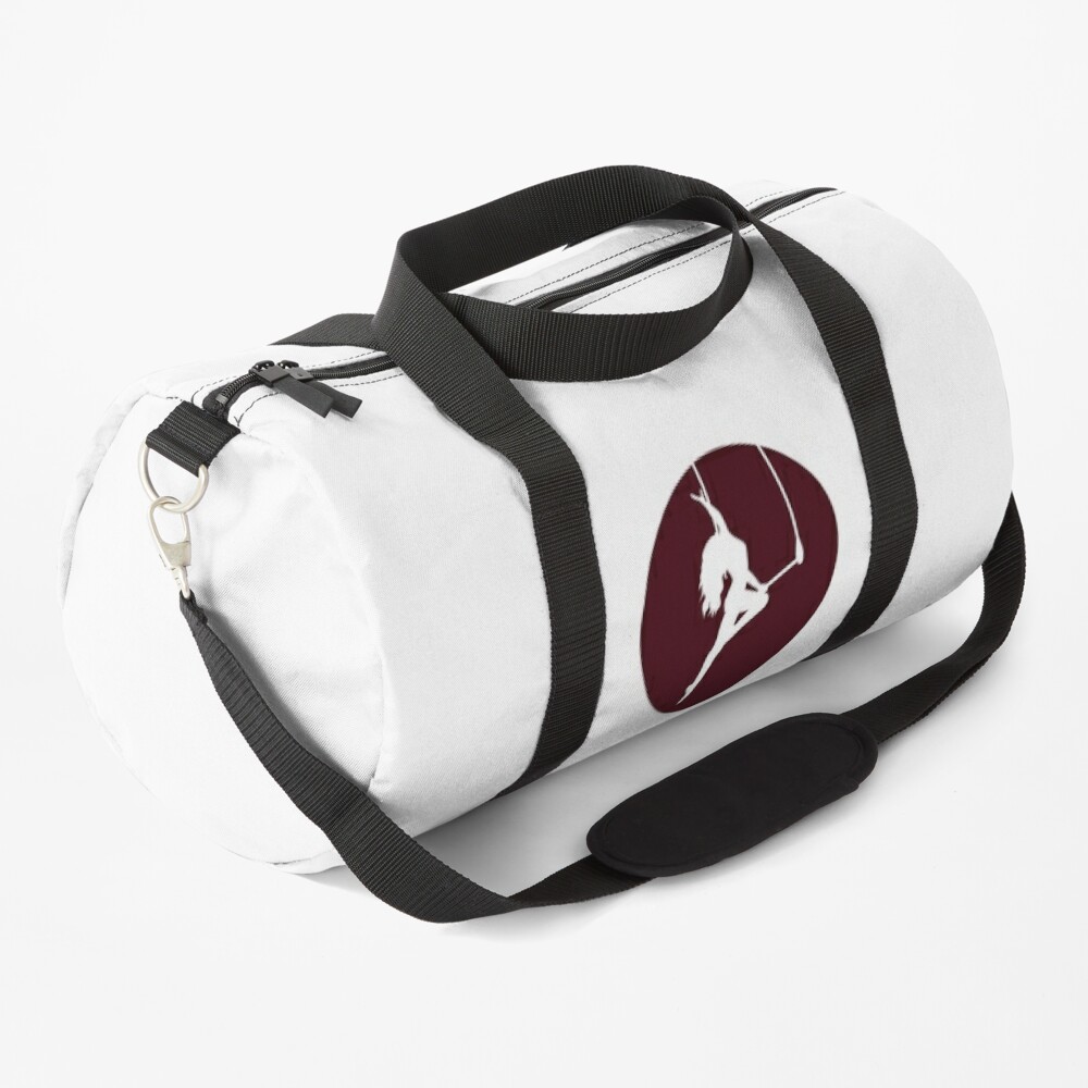 maroon duffle bag