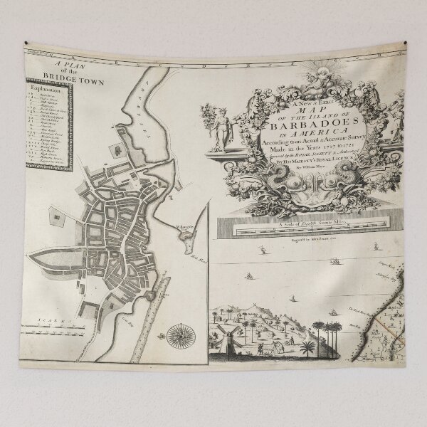Item preview, Vintage Bridgetown Barbados Map (1721) designed and sold by BravuraMedia.