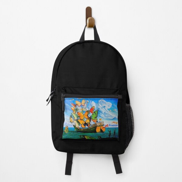 BUTTERFLY SHIP : Vintage Dali Abstract Painting Print Backpack