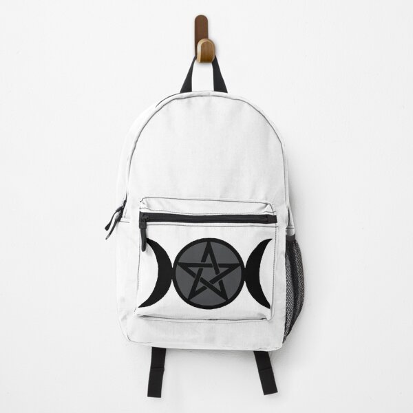 Item preview, Pentagrama de triple luna negra y gris designed and sold by WiccaFairy.