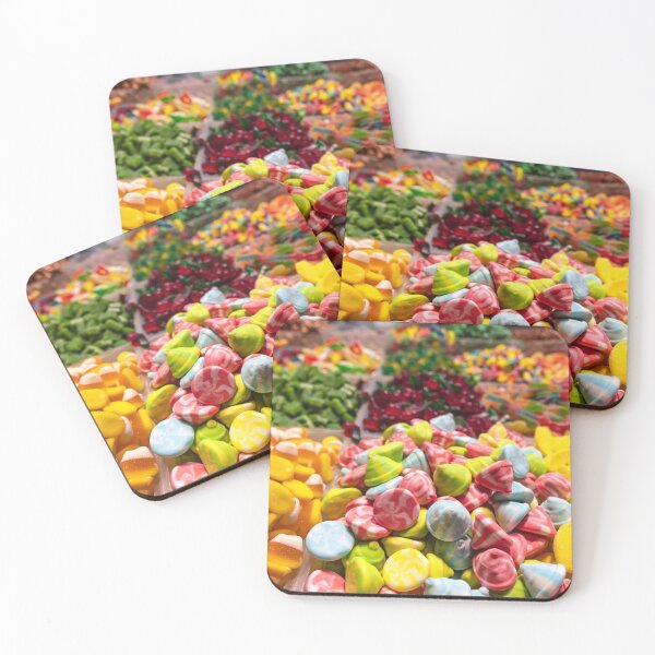 Item preview, Colorful oriental sweets of various shapes close-up on a market counter designed and sold by EG Creativity Art.