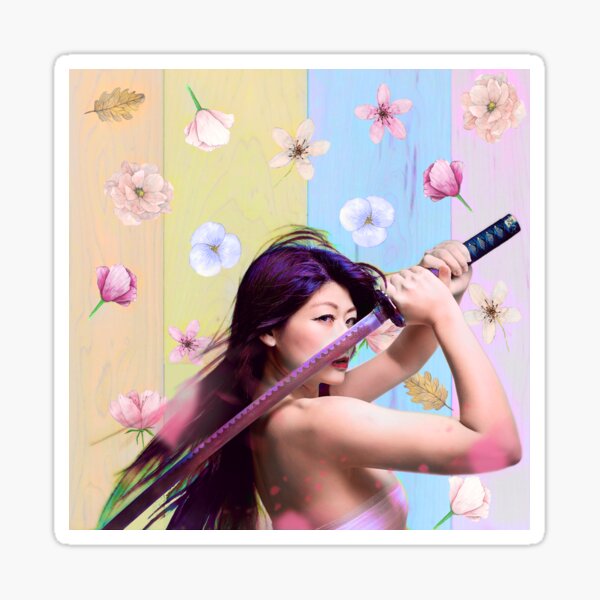 Pastel Samurai Girl Sticker