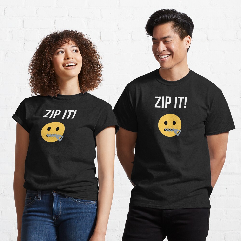 Zip it Be Quiet Emoji | Greeting Card