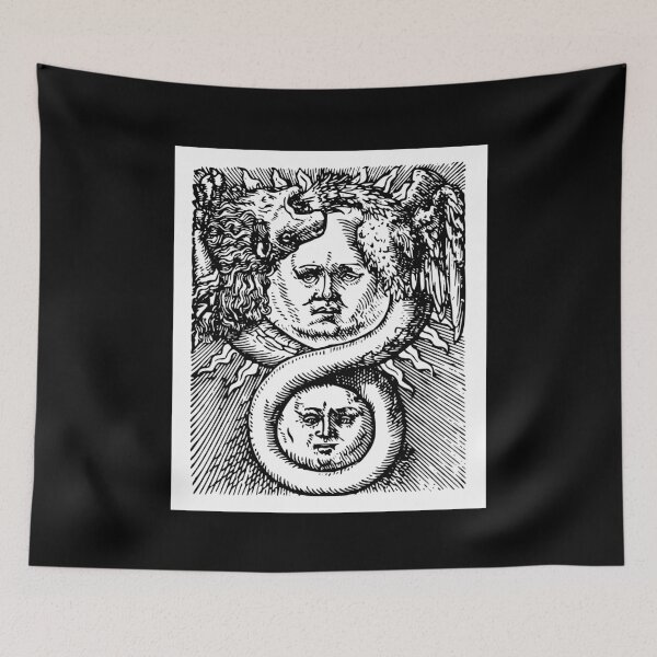 Item preview, Alchemy Caduceus Sun Moon Hermetic Mystic Emblem Occult  designed and sold by h44k0n.