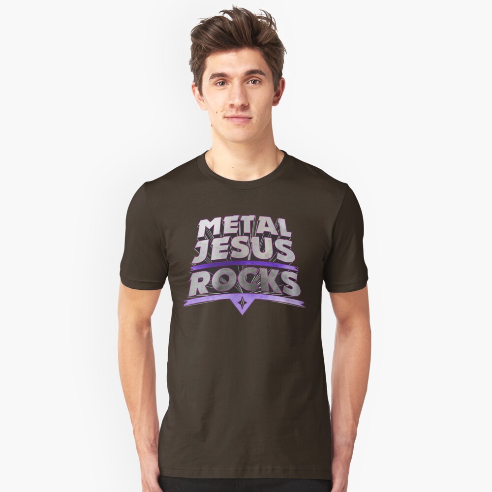 Metal Jesus Rocks Slim Fit T-Shirt