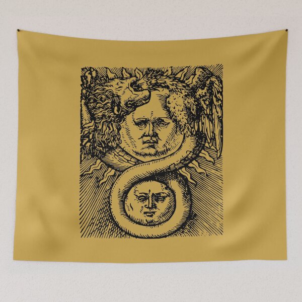 Item preview, Alchemical Caduceus Sun Moon Hermetic Mystic Emblem Occult  designed and sold by h44k0n.