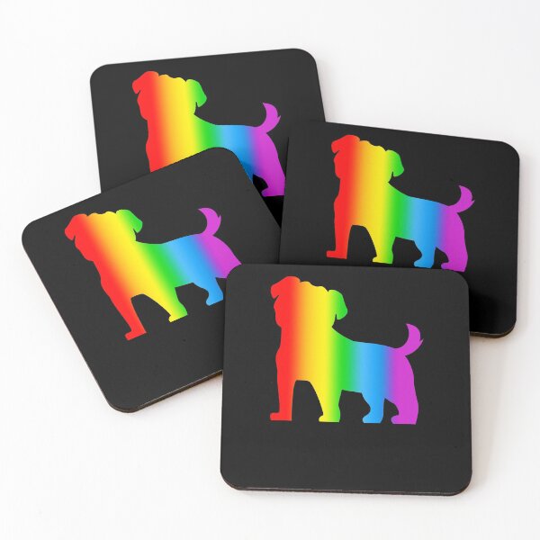 Item preview, pug dog rainbow art gift for pug owner pugs designed and sold by alaechamlal.