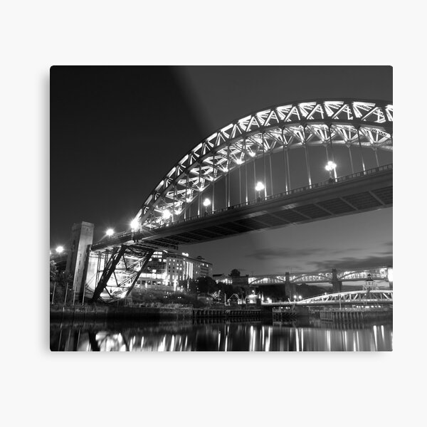 Mono Tyne Bridge Metal Print