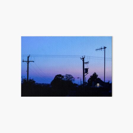 Sunset Power Lines Art Board Print