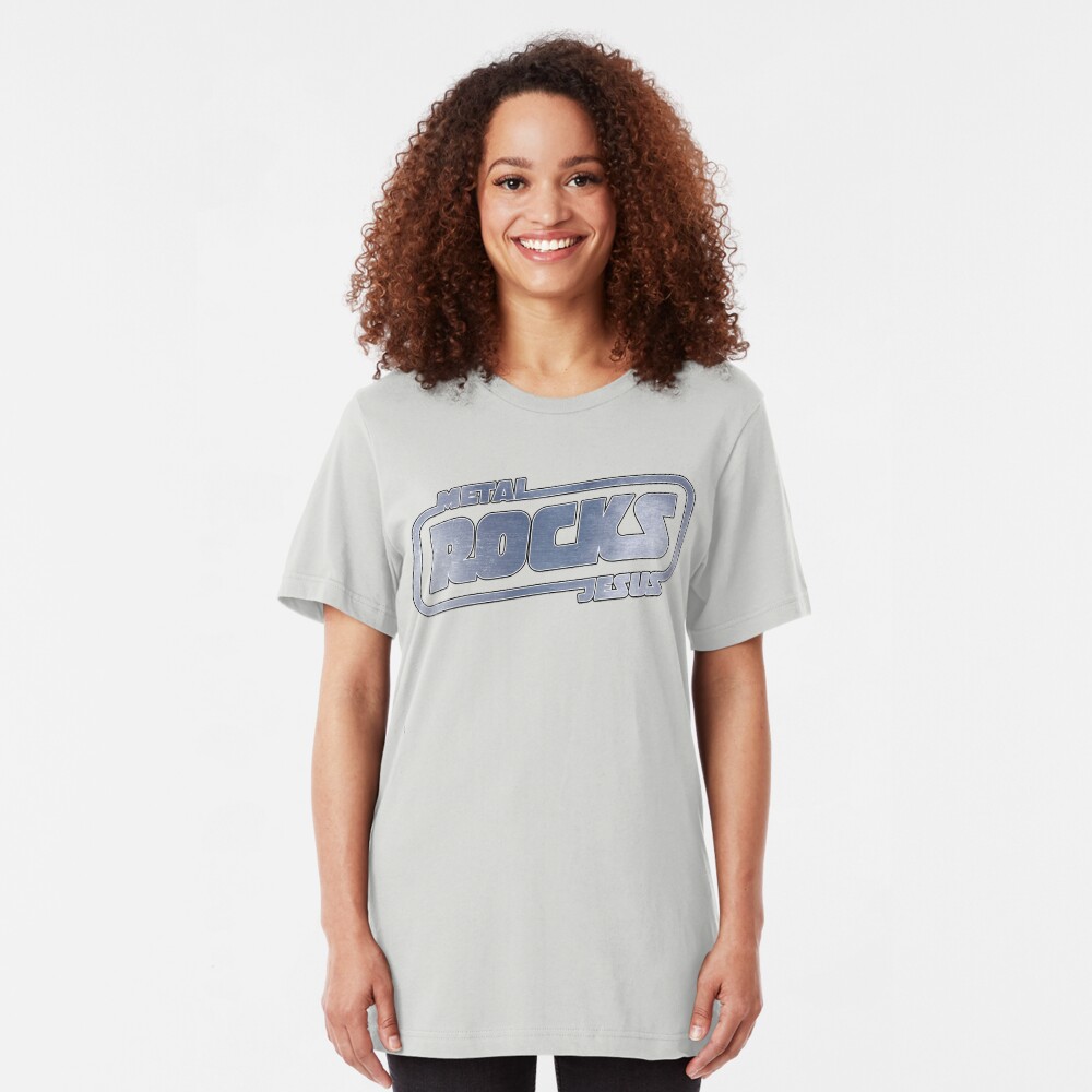 Metal Jesus Rocks - METAL LOGO Slim Fit T-Shirt