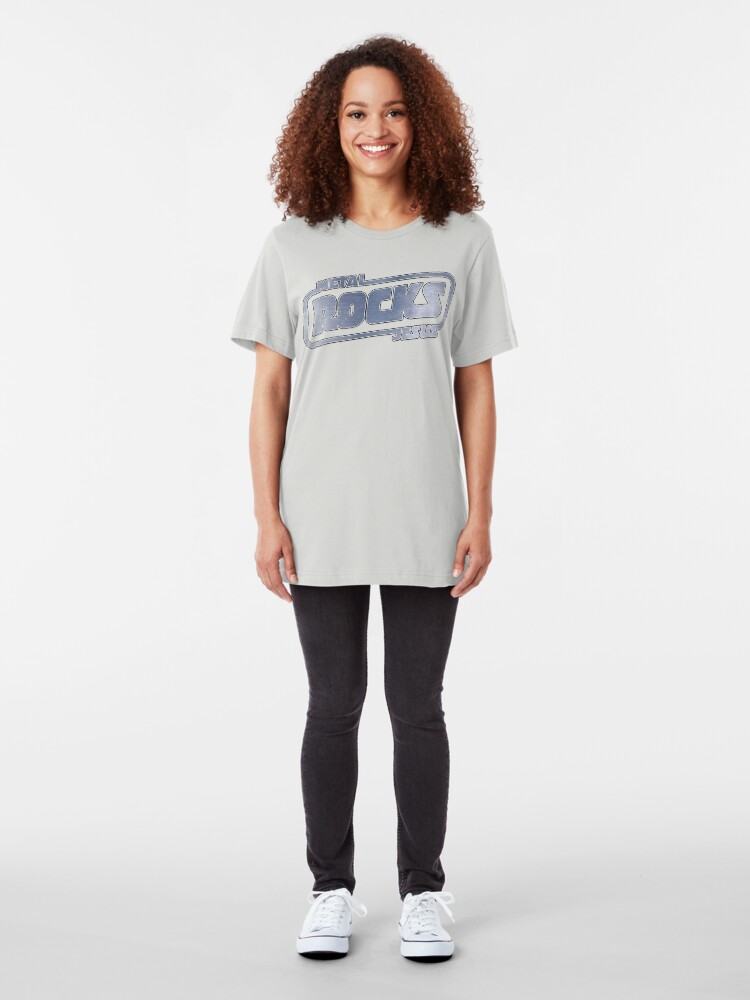 Alternate view of Metal Jesus Rocks - METAL LOGO Slim Fit T-Shirt