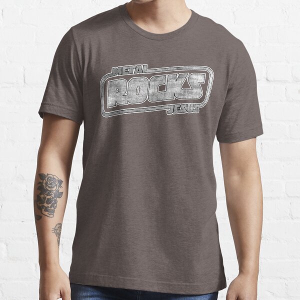 Metal Jesus Rocks - GUN METAL LOGO Essential T-Shirt