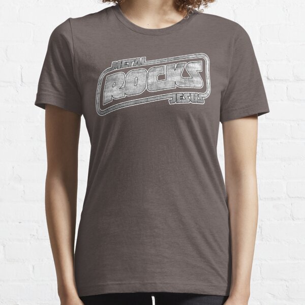 Metal Jesus Rocks - GUN METAL LOGO Essential T-Shirt