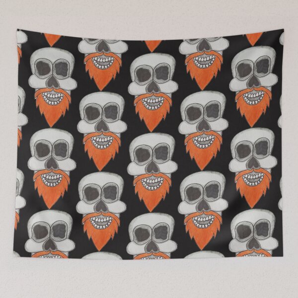 Item preview, SKULL WITH GINGER BEARD designed and sold by Redbubble_Redhead.
