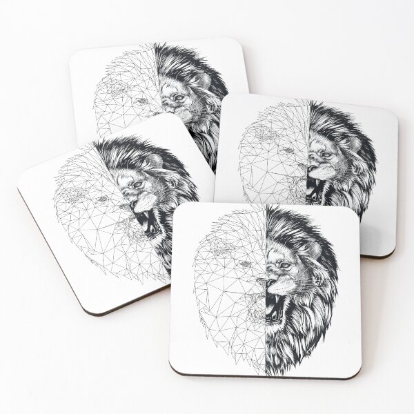Item preview, polygon lion art | lion head designed and sold by TshirtFuchs.