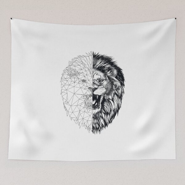Item preview, polygon lion art | lion head designed and sold by TshirtFuchs.