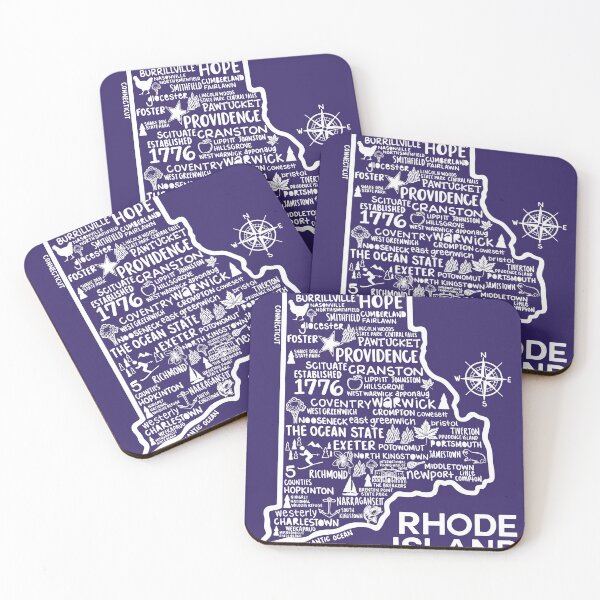 Item preview, Rhode Island Map  designed and sold by fiberandgloss.