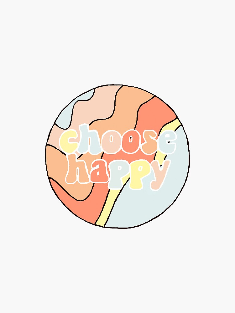 Thumbnail 3 of 3, Sticker, choose happy designed and sold by abbyfoltz.