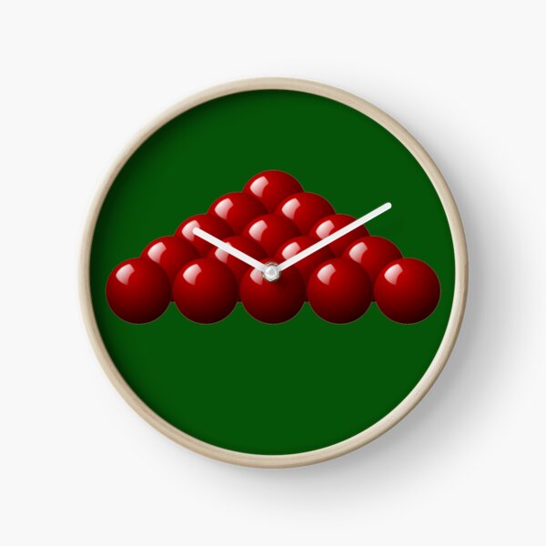 RED SNOOKER BALLS. Clock