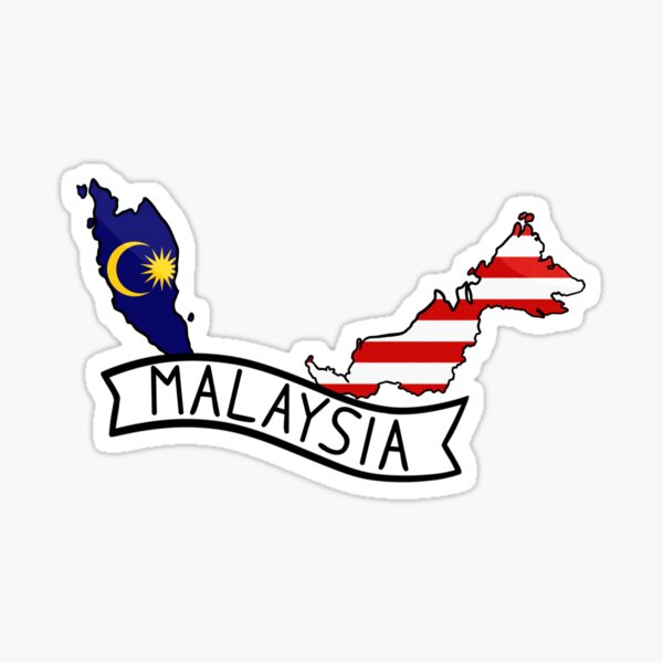 Malaysia Flag Map Sticker Sticker