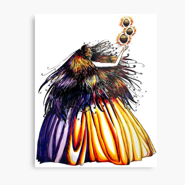 Lantern Princess Metal Print