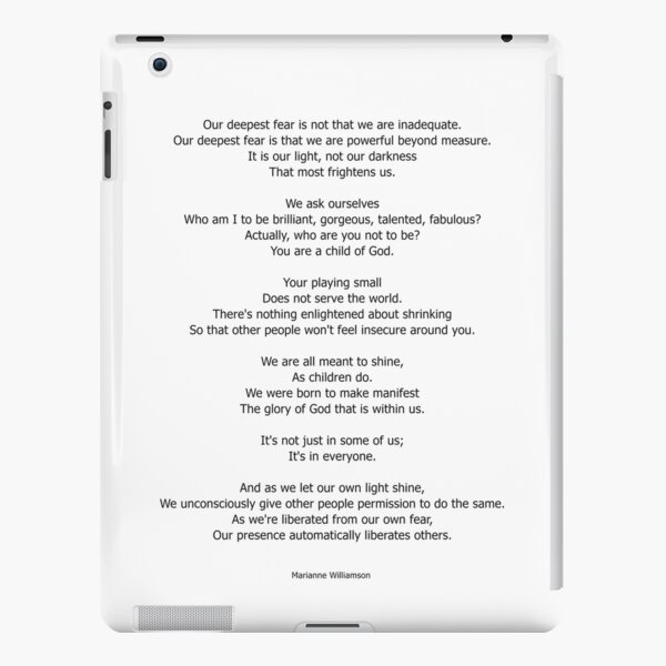 Our Greatest Fear poem iPad Case & Skin for Sale by czerinaart