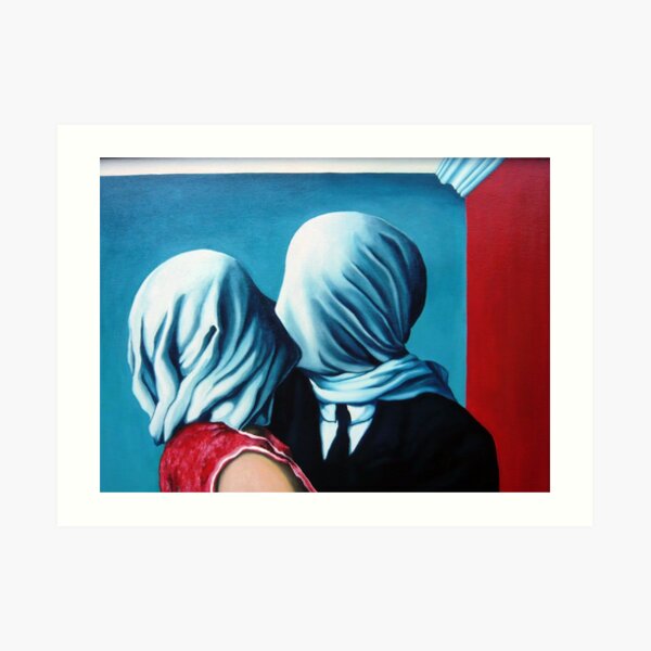 lovers renne magritte Art Print