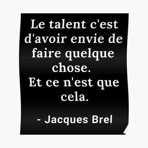 Posters Sur Le Theme Jacques Brel Redbubble