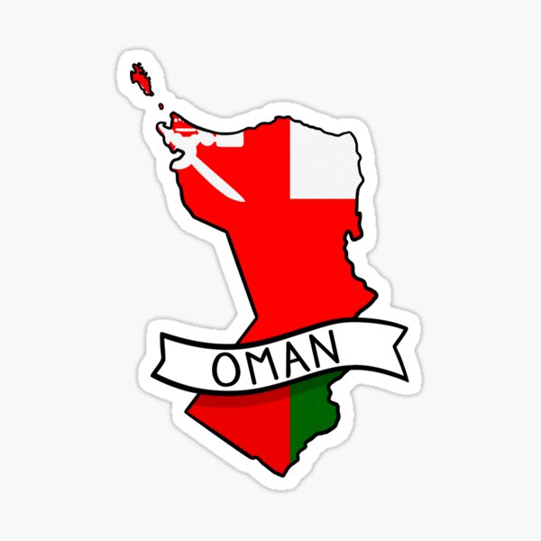 Item preview, Oman Flag Map Sticker designed and sold by Drawingvild.