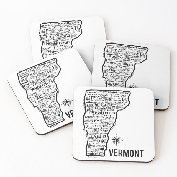 Item preview, Vermont Map  designed and sold by fiberandgloss.