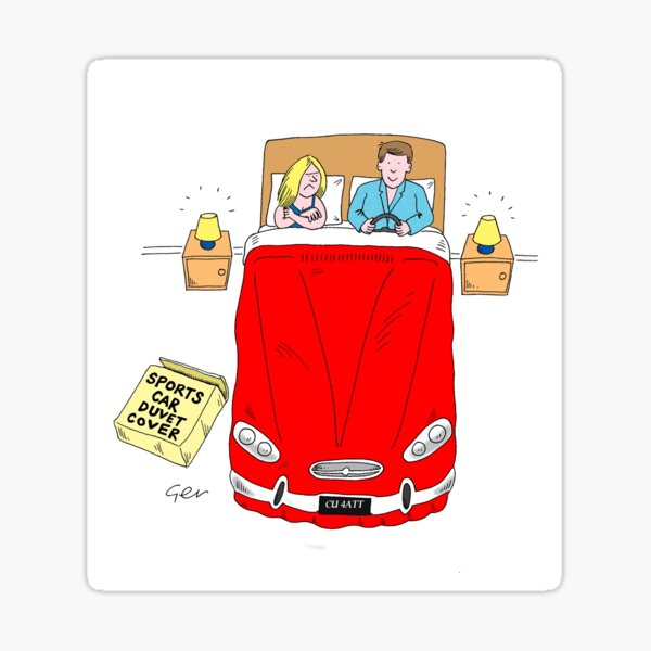 "Sports car bed" Sticker by GerArt6555 Redbubble