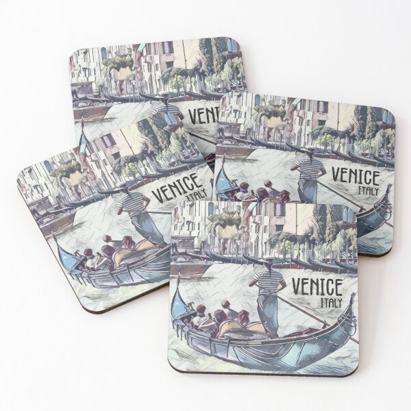 Item preview, Venice Italy ✪ Vintage style poster | Most Beautiful Places on Earth | Gondolier on a canal designed and sold by Naumovski.