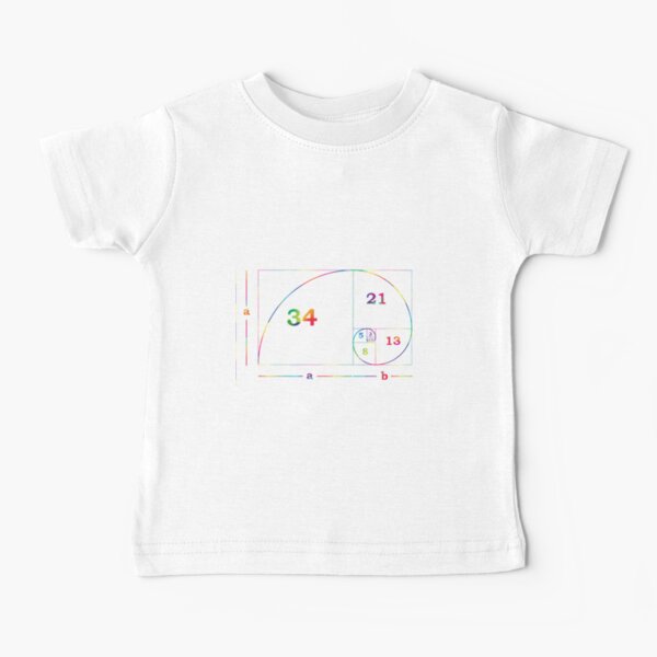 #Golden #Ratio #GoldenRatio #Design Ideas Fibonacci Spiral = 1.6180339887498948420 Baby T-Shirt