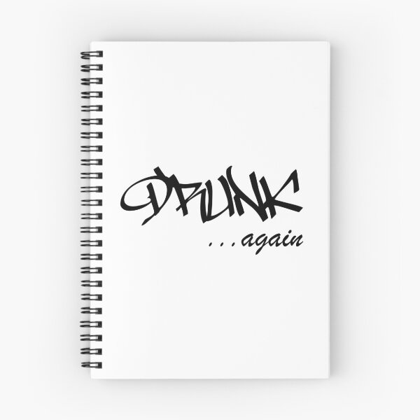 Item preview, DRUNK ...again Humorous Minimal Typography Black and White designed and sold by ColorMeHappy123.