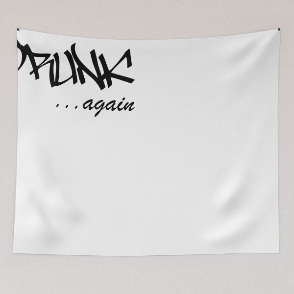 Item preview, DRUNK ...again Humorous Minimal Typography Black and White designed and sold by ColorMeHappy123.