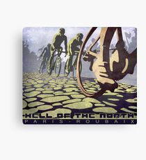 cycling illustration HELL OF THE NORTH retro Paris Roubaix Canvas Print