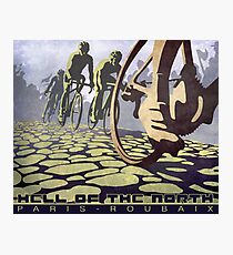 Lámina fotográfica ilustración de ciclismo INFIERNO DEL NORTE retro Paris Roubaix