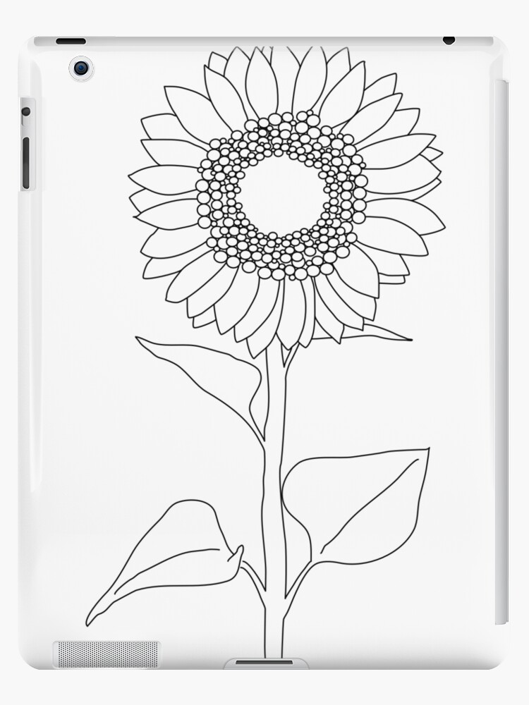 Funda y vinilo para iPad «Girasol Minimalista en blanco y negro» de  SunnyDay5175 | Redbubble