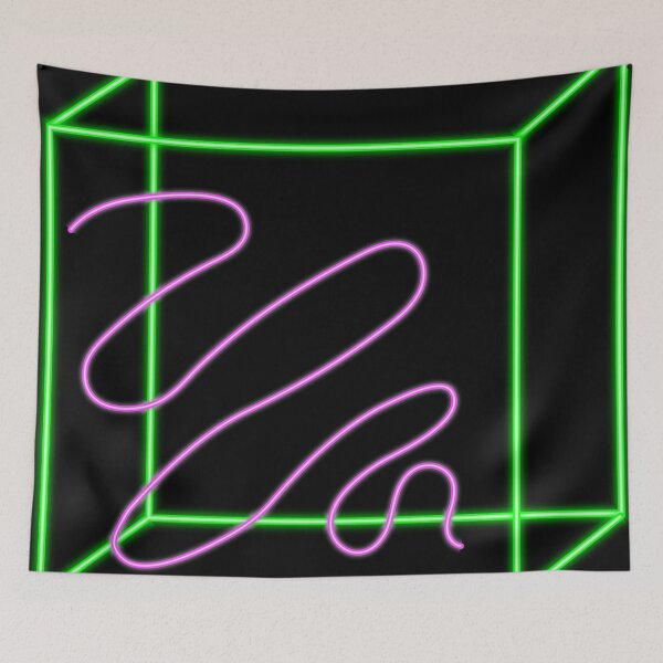 Item preview, A neon cube on a black t-shirt designed and sold by Galina Kostyaeva.