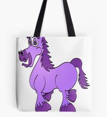 Purple Cartoon Horse Tote Bag