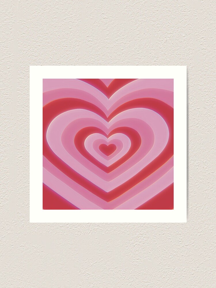 Retro Hearts Aesthetic Art Print For Sale By Crystal City Redbubble   Farp,small,wall Texture,product,750x1000 