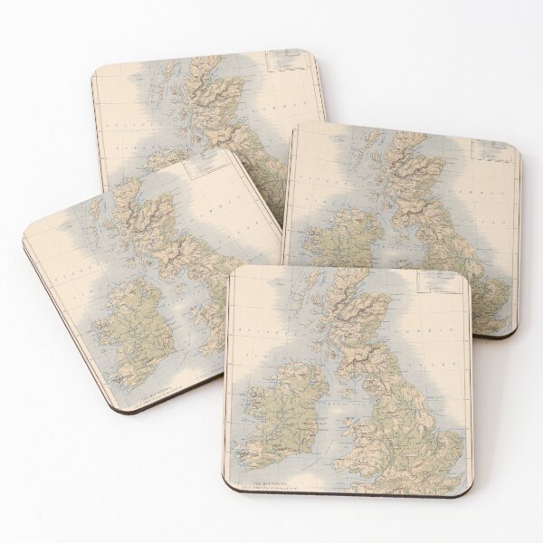 Item preview, Vintage British Isles Physical Geography Map (1852) designed and sold by BravuraMedia.