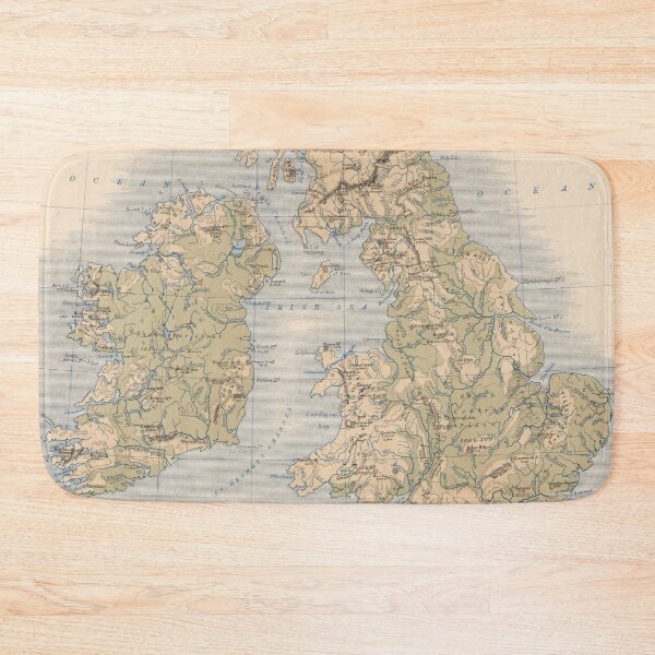 Item preview, Vintage British Isles Physical Geography Map (1852) designed and sold by BravuraMedia.